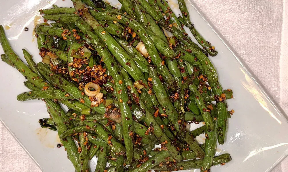 Green Bean Dry Cooked at J & J Chinese Restaurant，a Chinese Restaurant in Issaquah