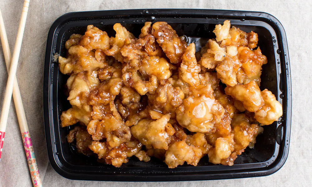 Orange Chicken at J & J Chinese Restaurant，a Chinese Restaurant in Issaquah
